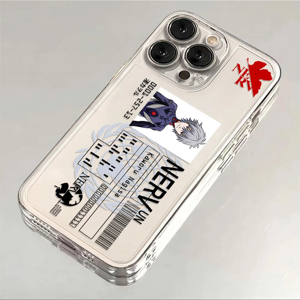 Kaworu Nagisa NERV ID Card Case for iPhone - Transparent Clear finish