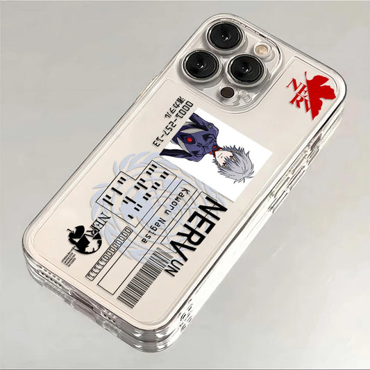 Kaworu Nagisa NERV ID Card Case for iPhone - Transparent Clear finish