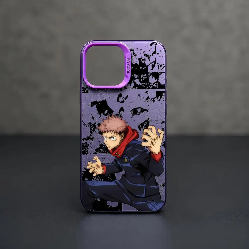 Yuji Battle Stance Manga Case for iPhone - Purple finish