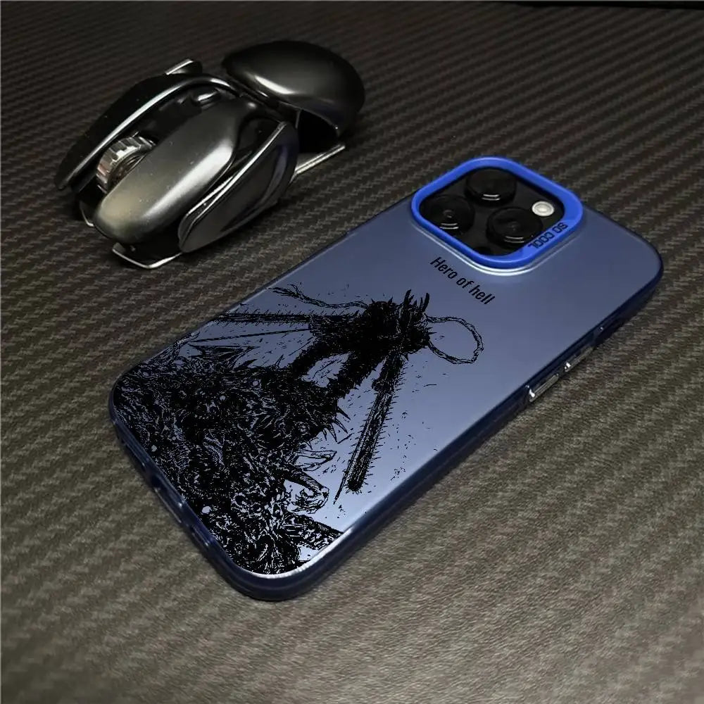 Chainsaw Man Hero of Hell Ink Case for iPhone - Cobalt Blue finish