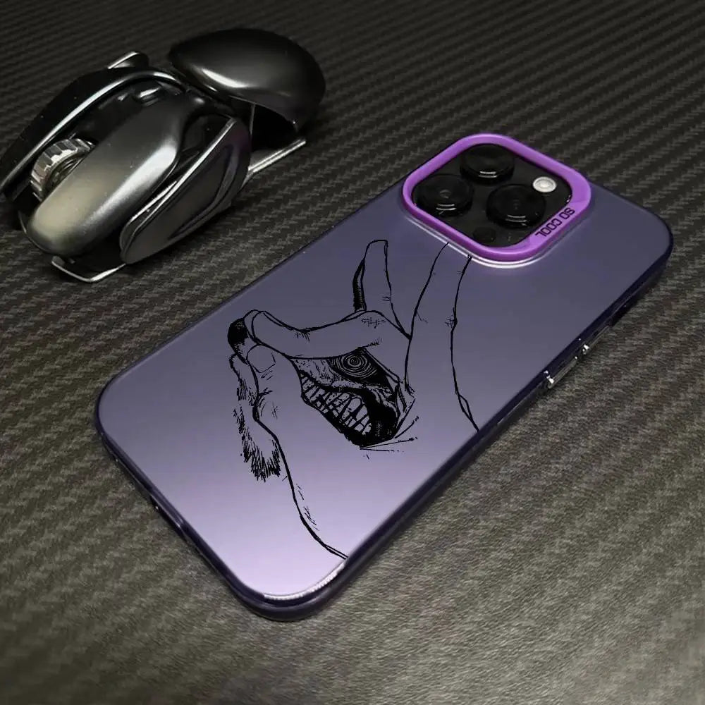 Chainsaw Man Framed Devil Head Case for iPhone - Violet finish
