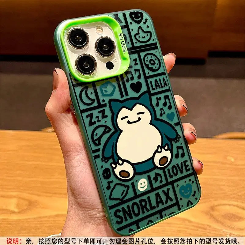 Snorlax Doodle Comic Case for iPhone - Teal Green finish