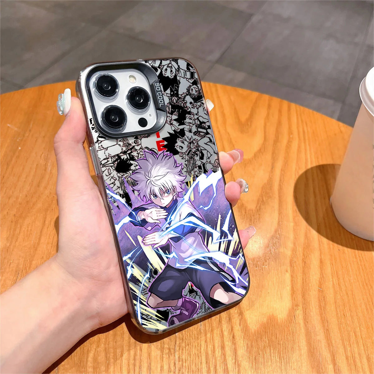 Killua Lightning Rush Manga Case for iPhone - Graphite Black finish
