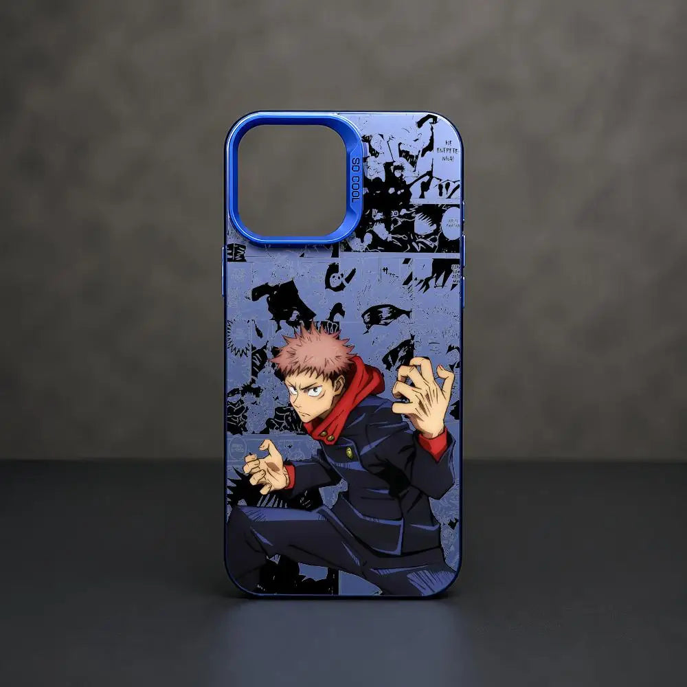 Yuji Battle Stance Manga Case for iPhone - Blue finish