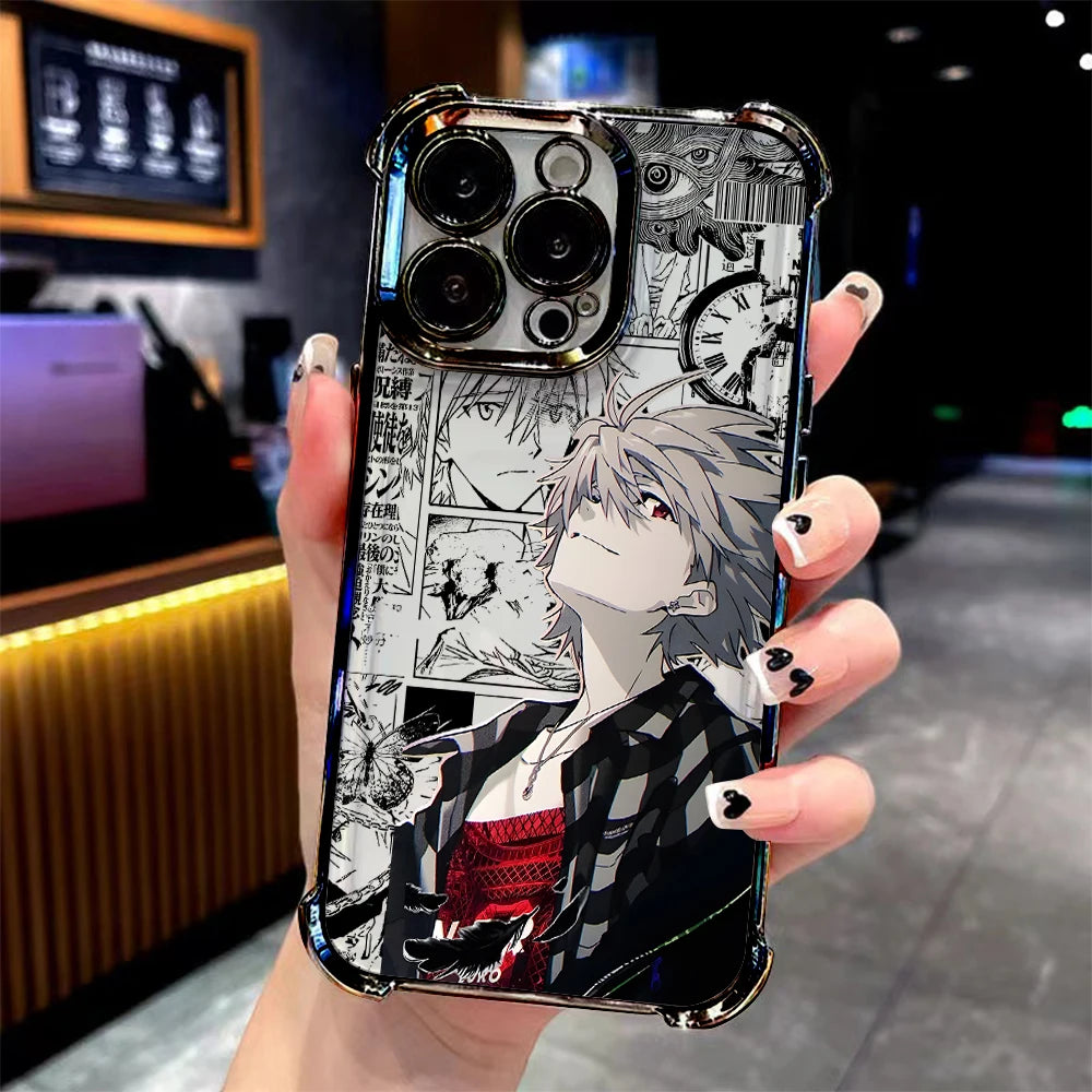 Kaworu Nagisa Manga Collage Clear Case for iPhone - Clear Chrome finish