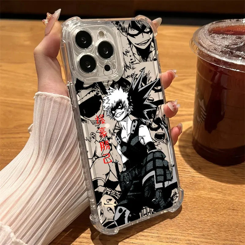 Bakugo Shadow Manga Clear Case for iPhone - Clear finish