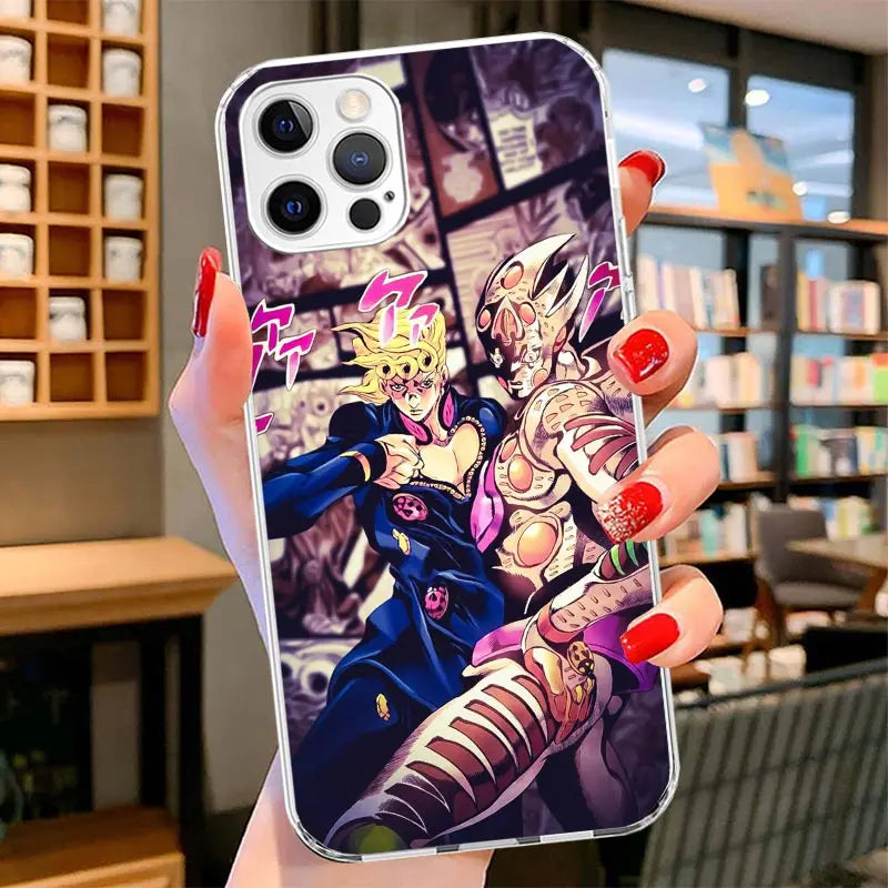 Giorno and Gold Experience Manga Battle Case for iPhone - Soft Clear finish