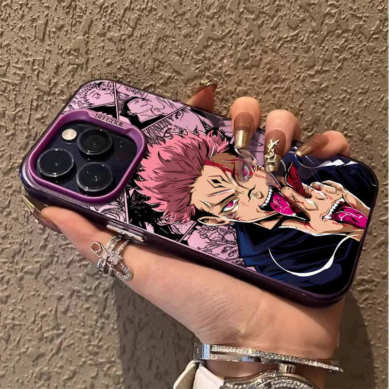 Sukuna Cursed Tongue Manga Case for iPhone - Purple finish