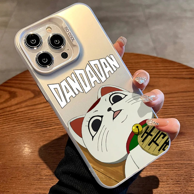 Turbo Granny Lucky Cat Case for iPhone - Silver White finish