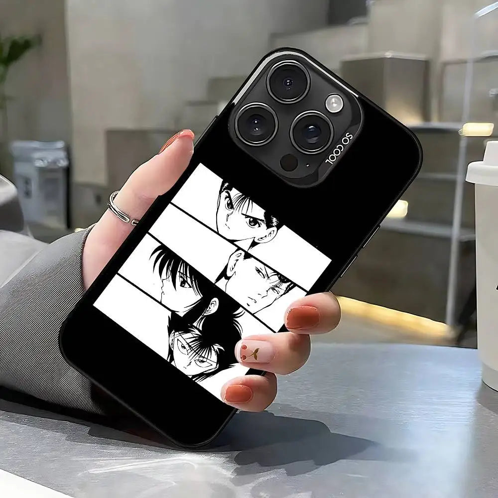 Yu Yu Hakusho Manga Face Panels Case for iPhone - Matte Black finish