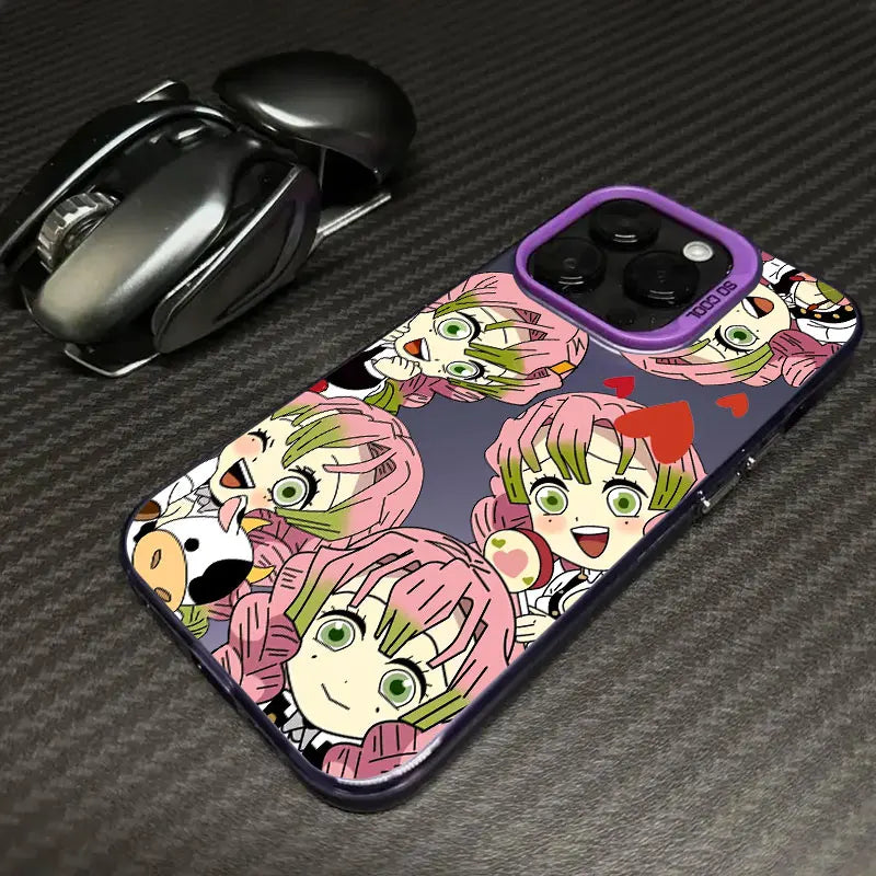 Mitsuri Chibi Faces Case for iPhone - Violet finish