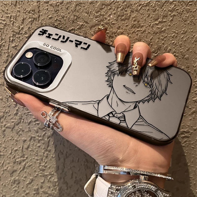 Denji Frosted Sketch Case for iPhone - Silver White finish
