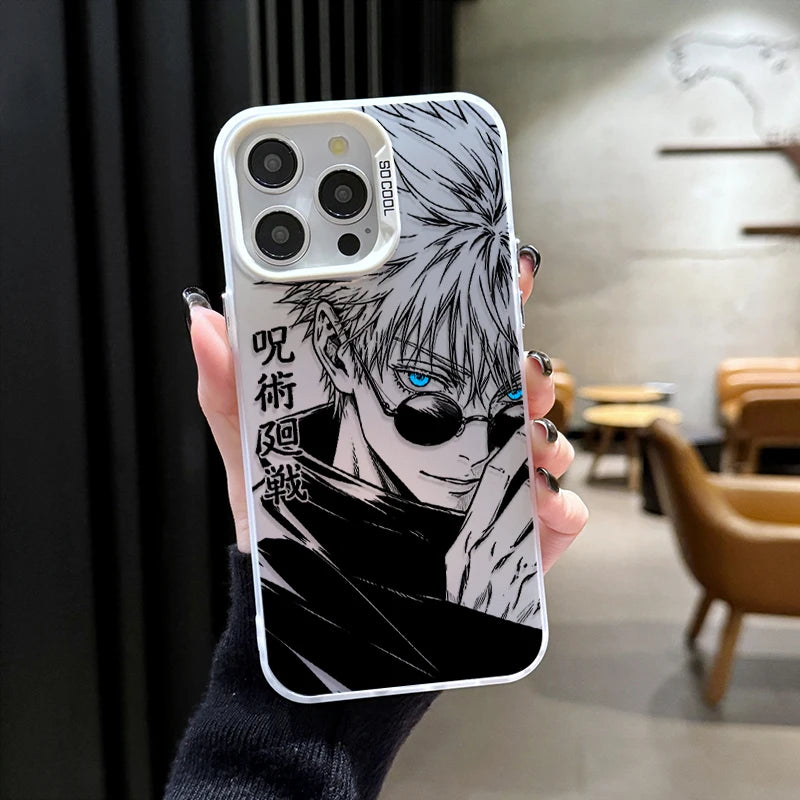 Gojo Six Eyes Manga Case for iPhone - White finish