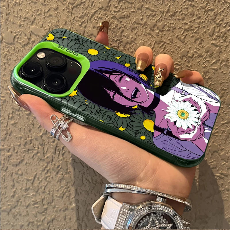 Reze Daisy Dark Portrait Case for iPhone - Mint Green finish