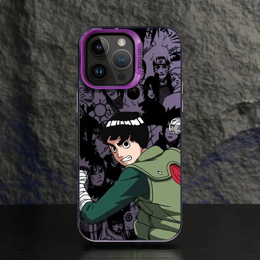 Rock Lee Taijutsu Collage Case for iPhone - Purple finish