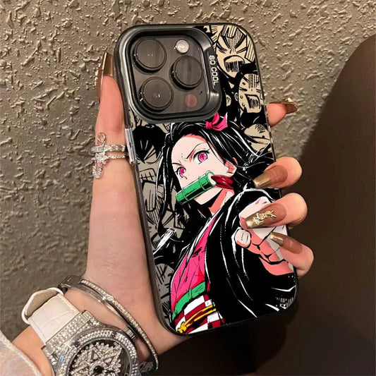 Nezuko Fierce Bamboo Portrait Case for iPhone - Smoke Gray finish