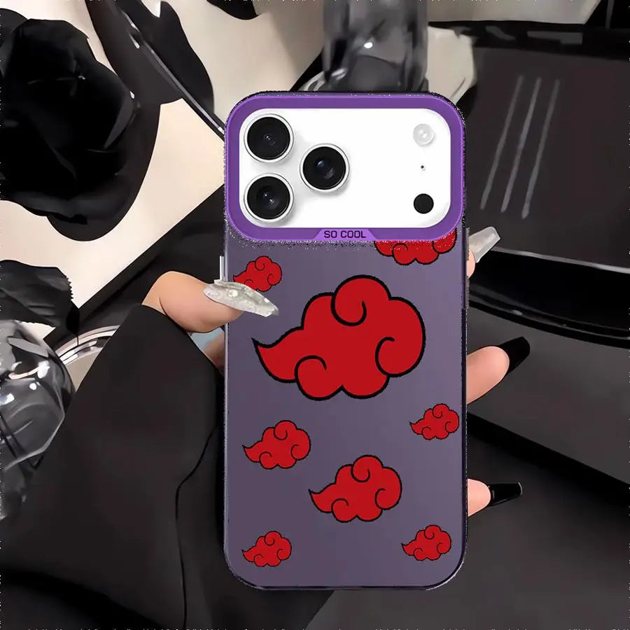 Akatsuki Cloud Pattern Case for iPhone - Purple