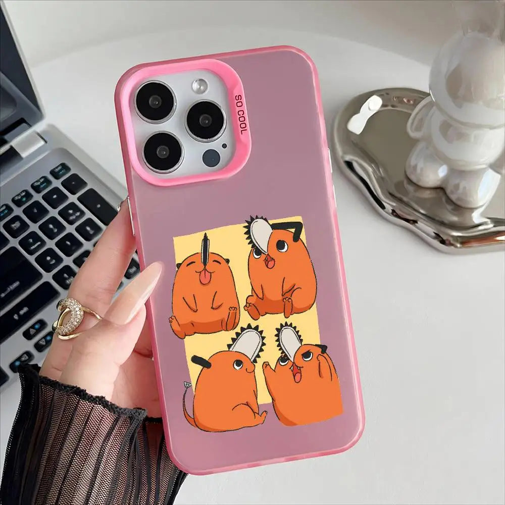 Pochita Four Moods Case for iPhone - Rose Pink finish