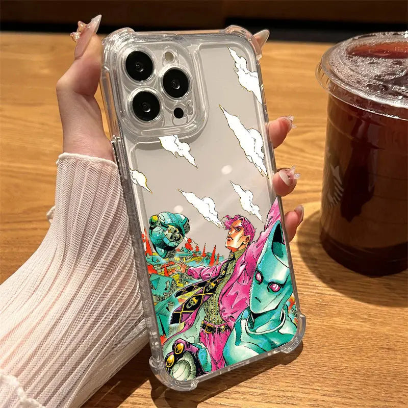 Golden Wind Color Character Collage Case for iPhone - Clear finish