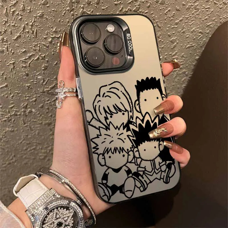 Hunter Team Chibi Line Art Case for iPhone - Sandstone Beige finish