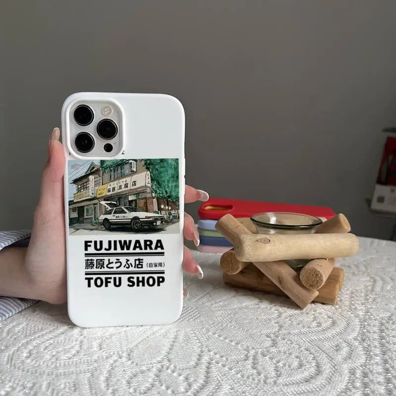 Fujiwara Tofu Shop Street Photo Case for iPhone - Pearl White finish