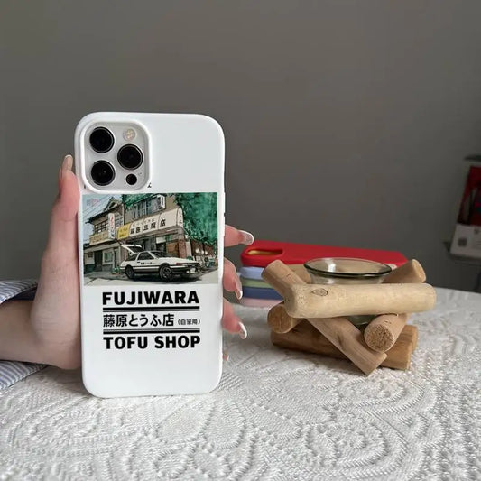 Fujiwara Tofu Shop Street Photo Case for iPhone - Pearl White finish