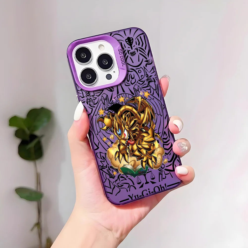 Golden Armored Duel Monster Chibi Case for iPhone - Aurora Violet finish