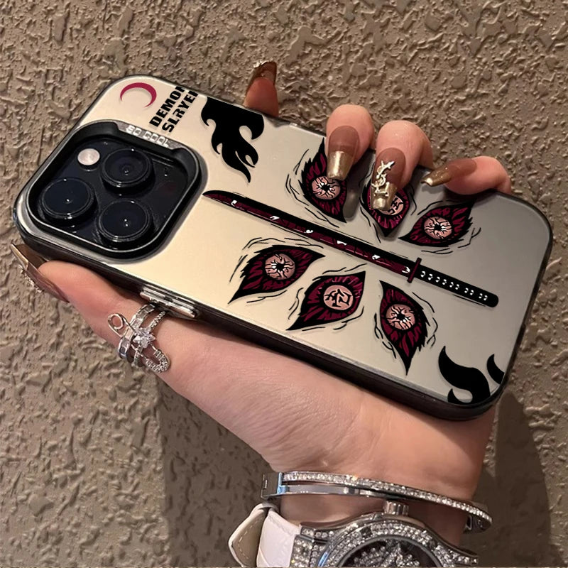 Demon Slayer Nichirin Eye Emblems Case for iPhone - Champagne Gold finish