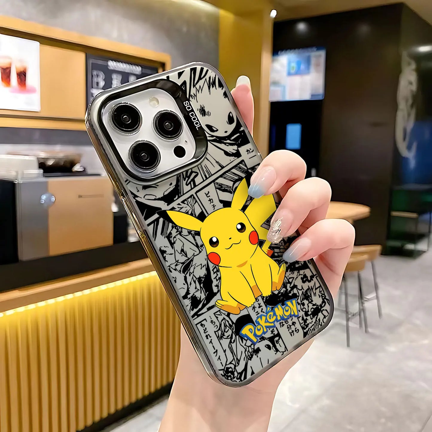 Pikachu Manga Collage Case for iPhone - Black Manga finish