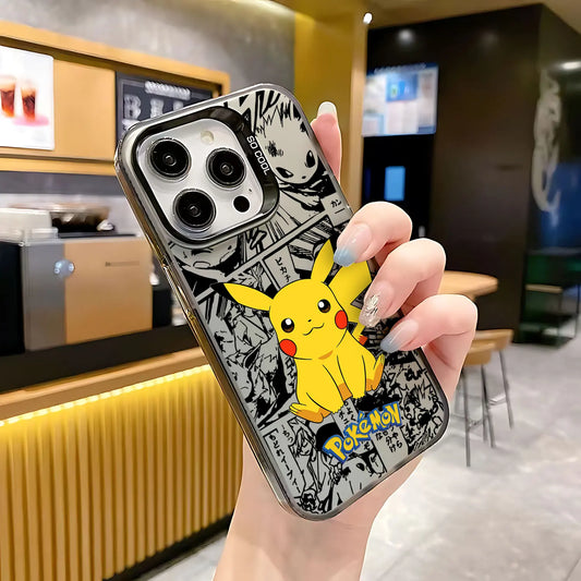 Pikachu Manga Collage Case for iPhone - Black Manga finish