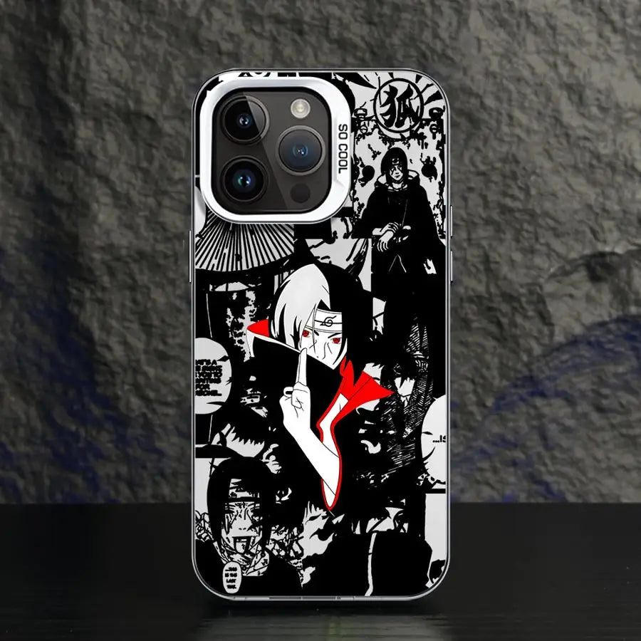 Itachi Akatsuki Portrait Collage Case for iPhone - Silver finish
