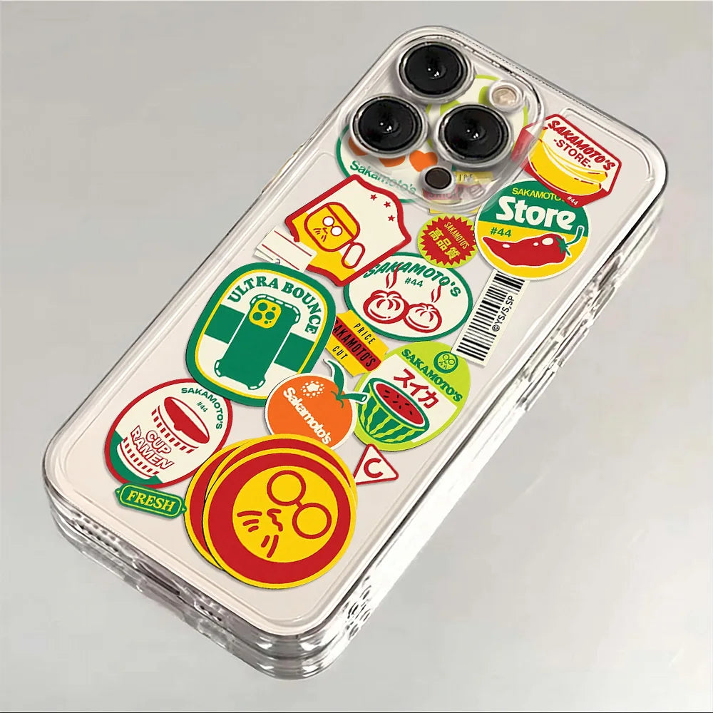 Sakamoto Store Sticker Collage Clear Case for iPhone - Clear finish