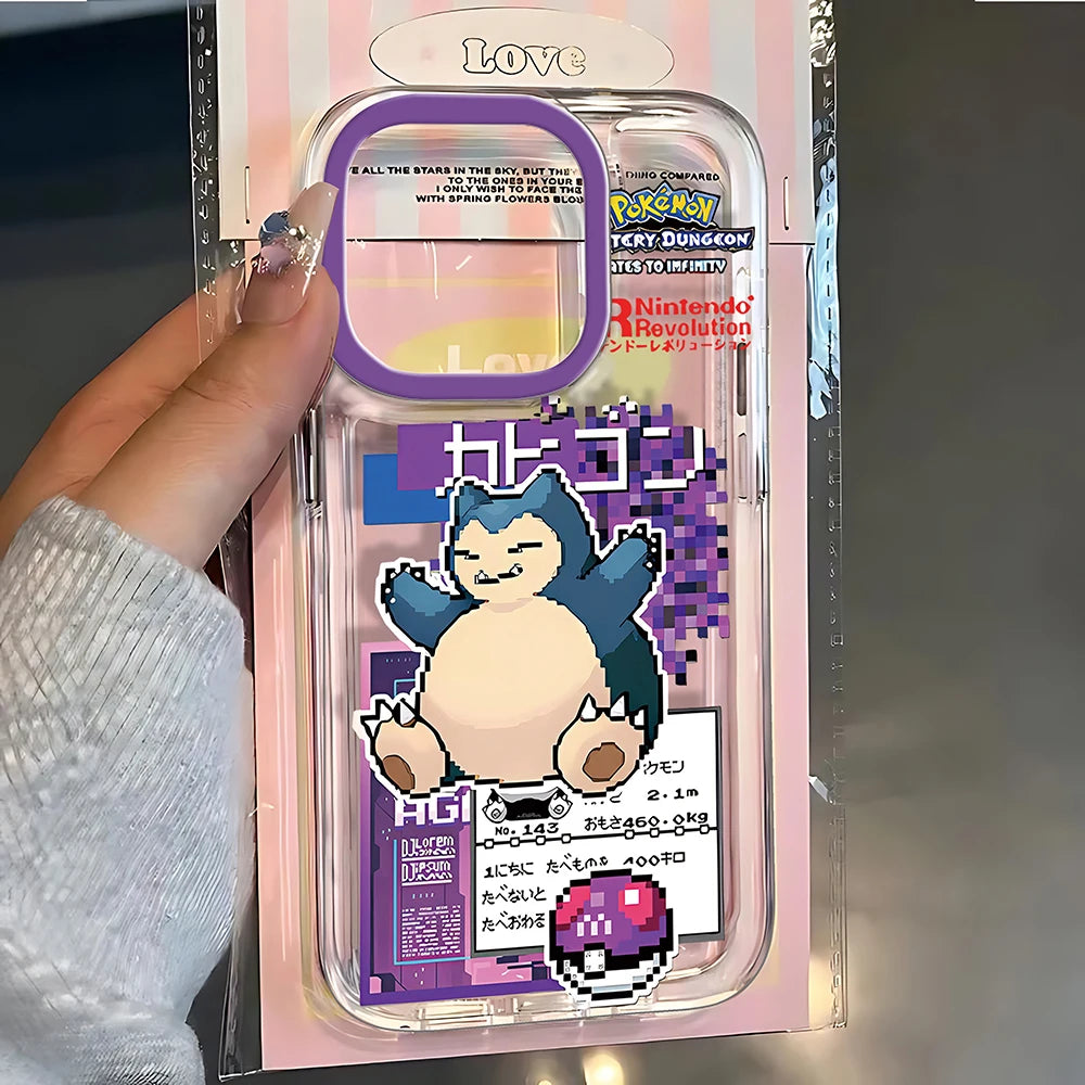Snorlax Pixel Purple Poster Case for iPhone - Clear Shell finish