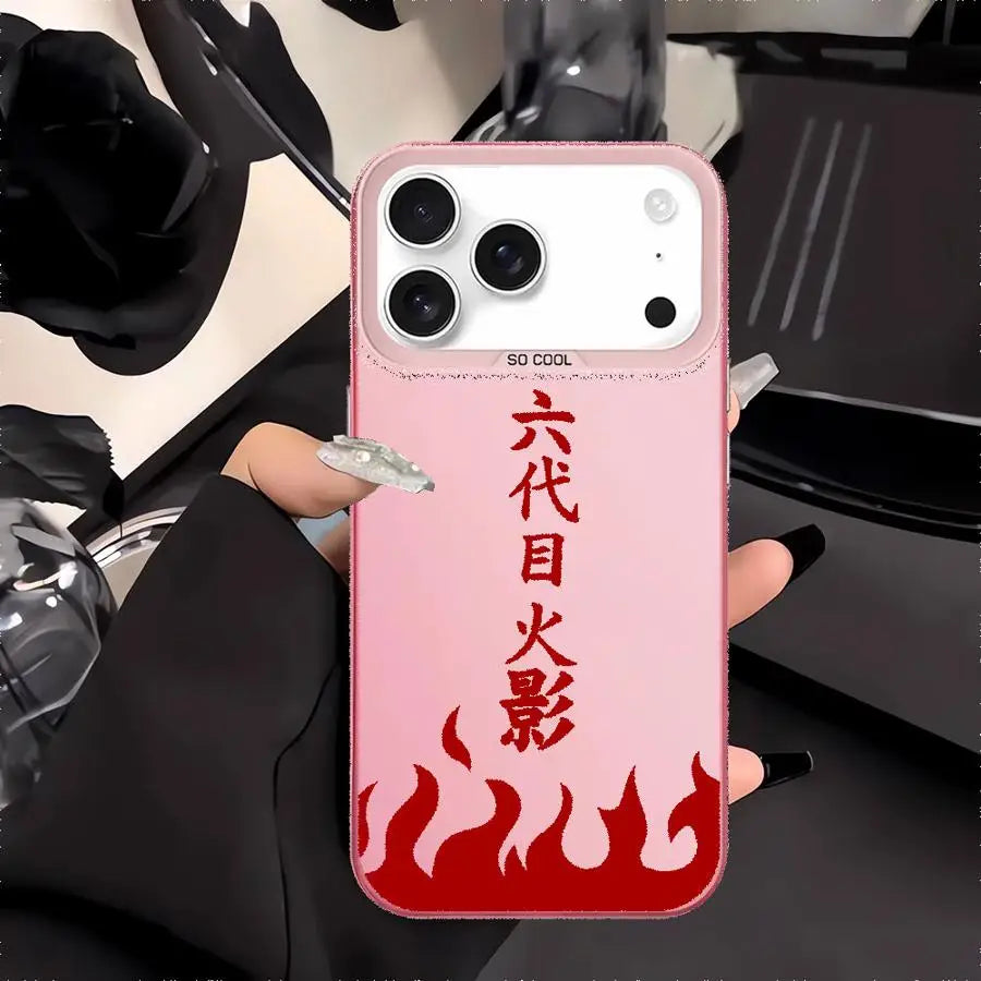 Sixth Hokage Flame Kanji Case for iPhone - Pink
