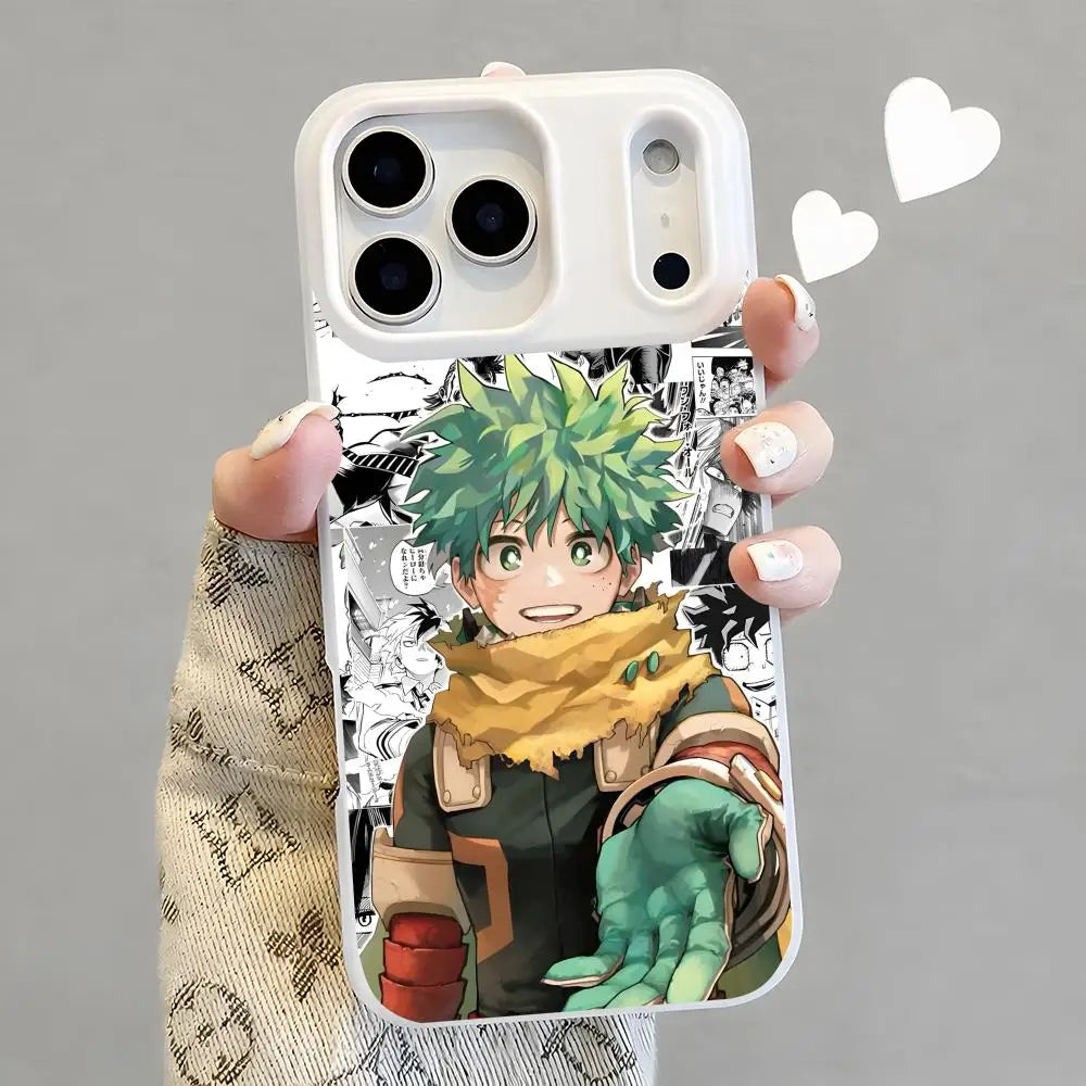 Izuku Scarf Manga Jelly Case for iPhone - White finish