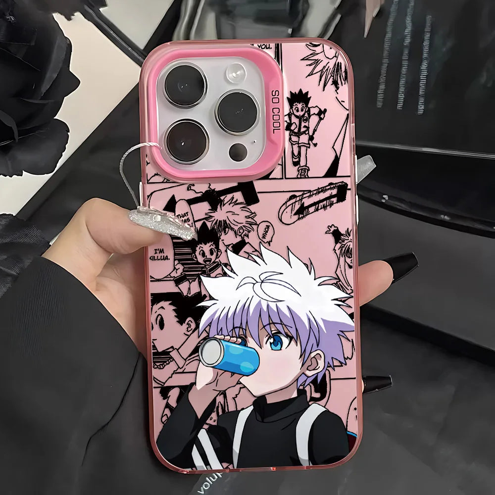 Killua Bubble Manga Collage Case for iPhone - Rose Pink finish