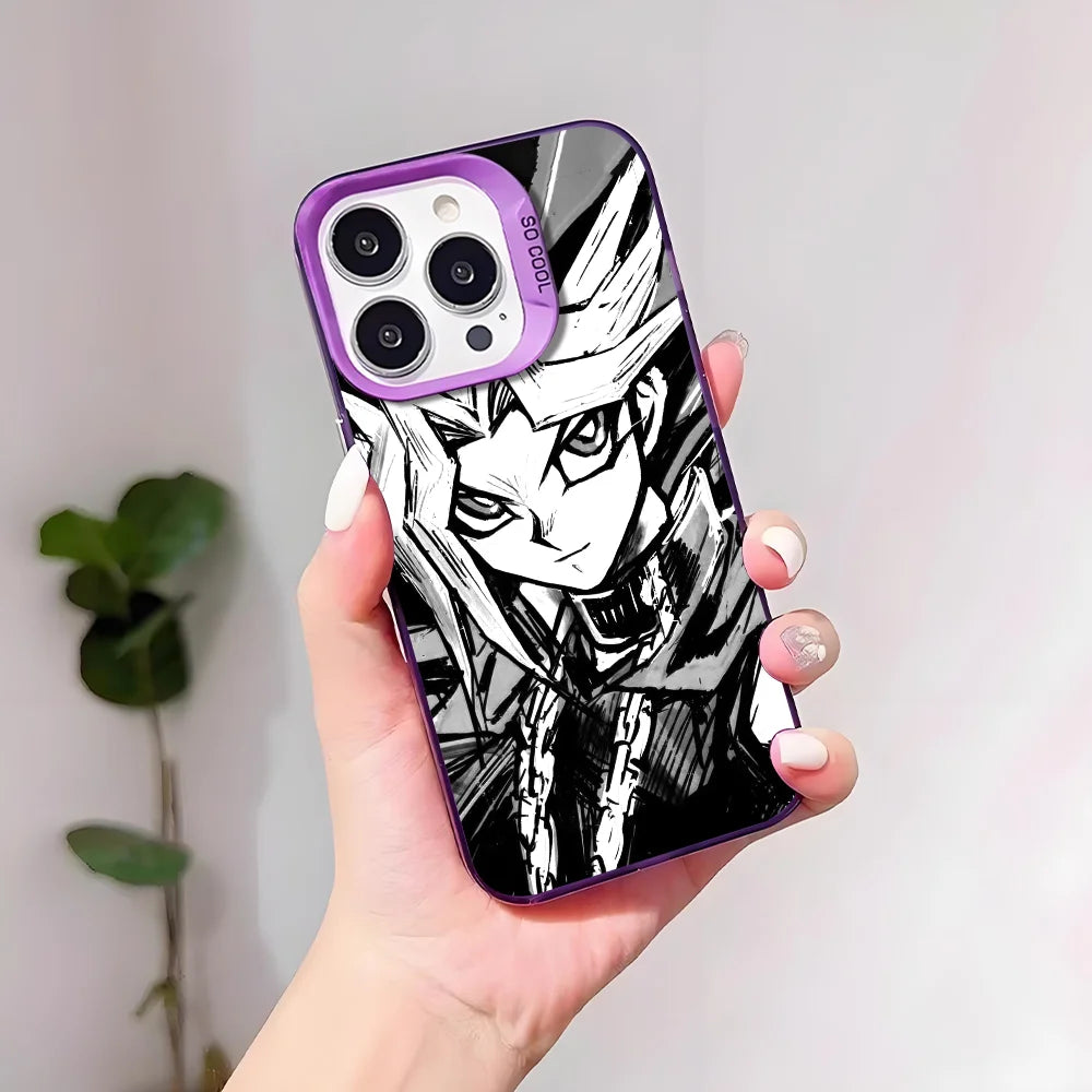 Yami Yugi Monochrome Manga Case for iPhone - Aurora Violet finish
