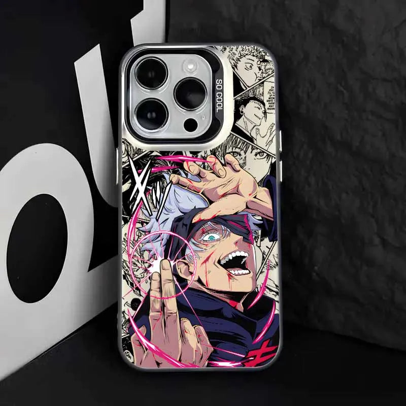 Gojo Cursed Technique Manga Case for iPhone - Black finish