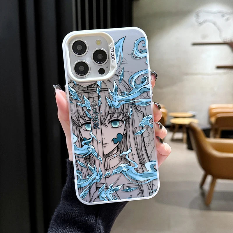 Muichiro Tokito Mist Portrait Case for iPhone - Silver White finish