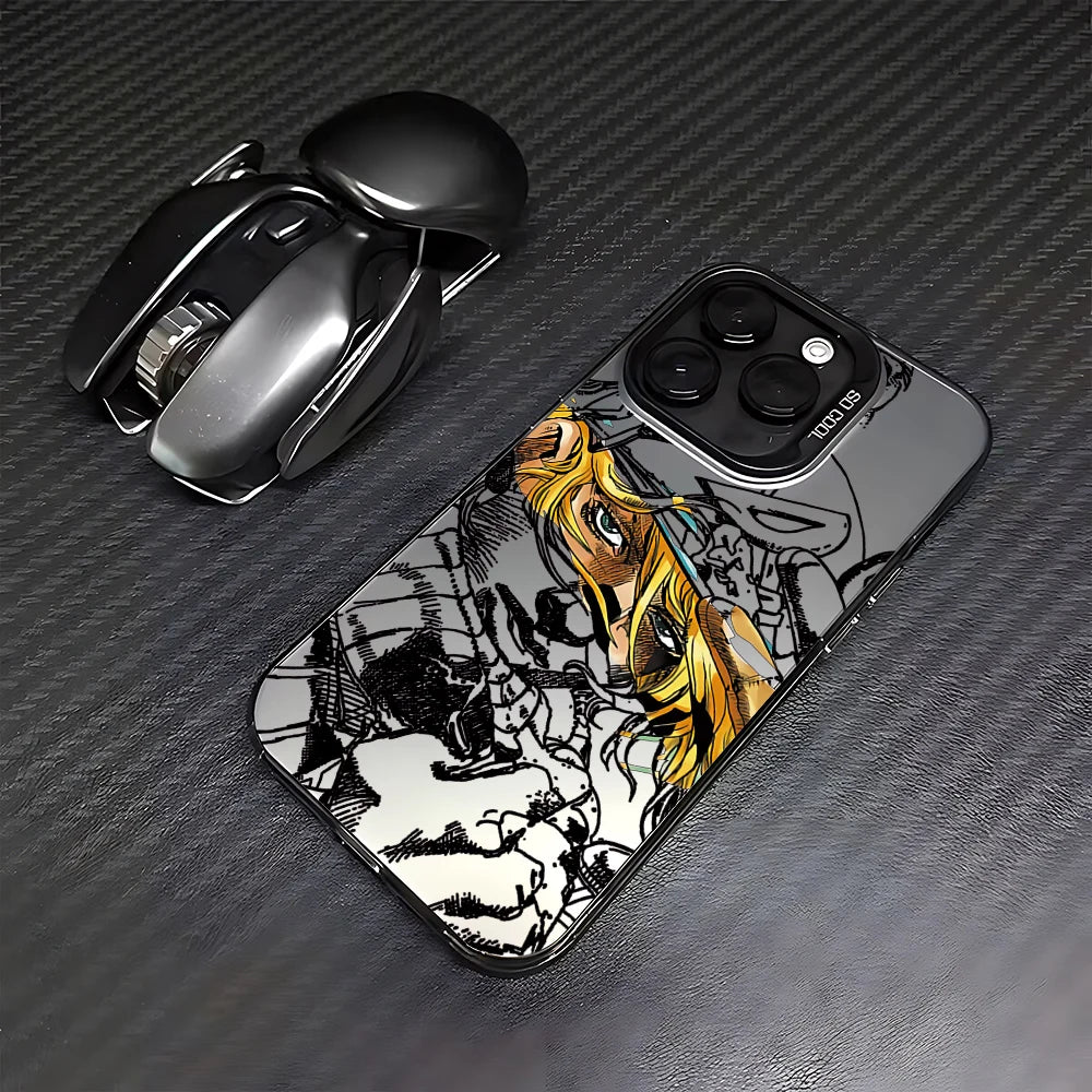 Golden Manga Warrior Portrait Case for iPhone - Graphite Black finish