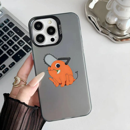 Pochita Flower Minimal Case for iPhone - Smoke Gray finish