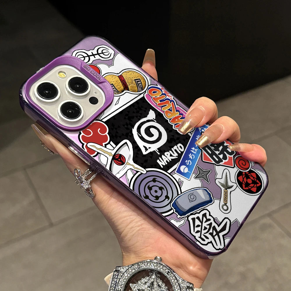 Naruto Shinobi Emblem Collage Case for iPhone - Lavender
