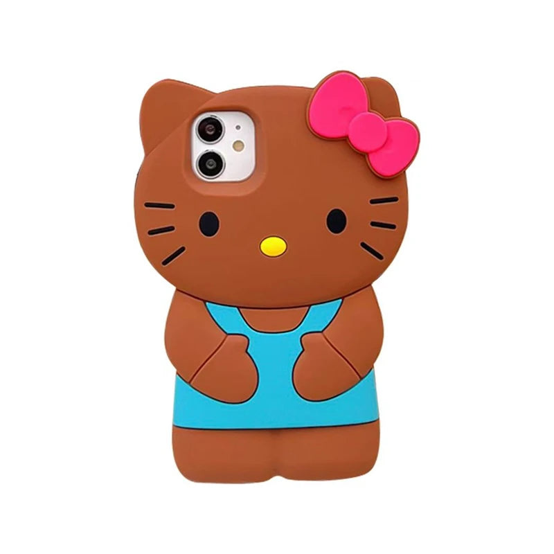 Hello Kitty Classic Bow 3D Case for iPhone - Brown & Teal finish