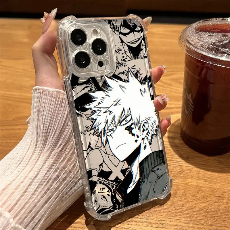 Bakugo Monochrome Portrait Clear Case for iPhone - Clear finish
