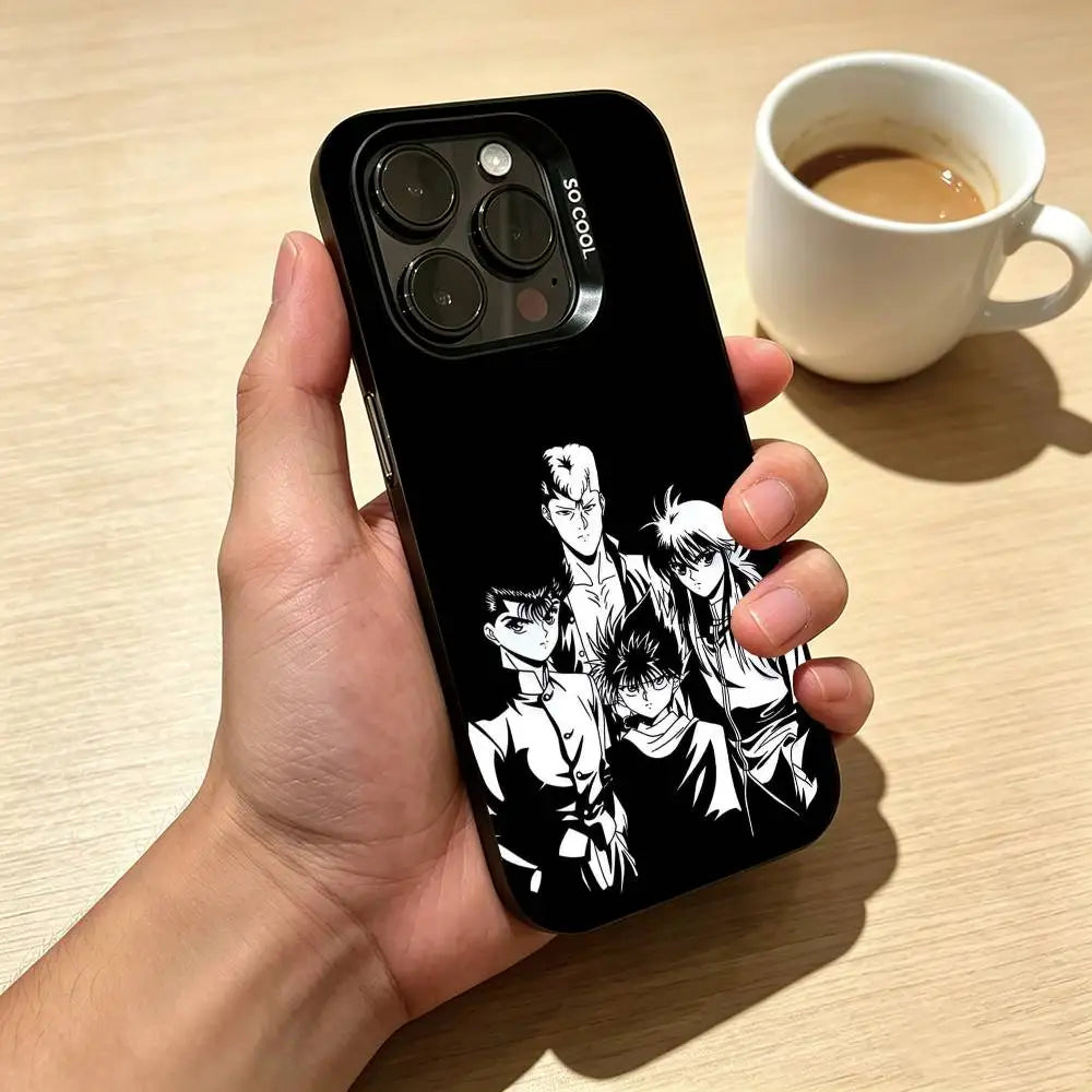 Yu Yu Hakusho Monochrome Team Portrait Case for iPhone - Full Coverage finish