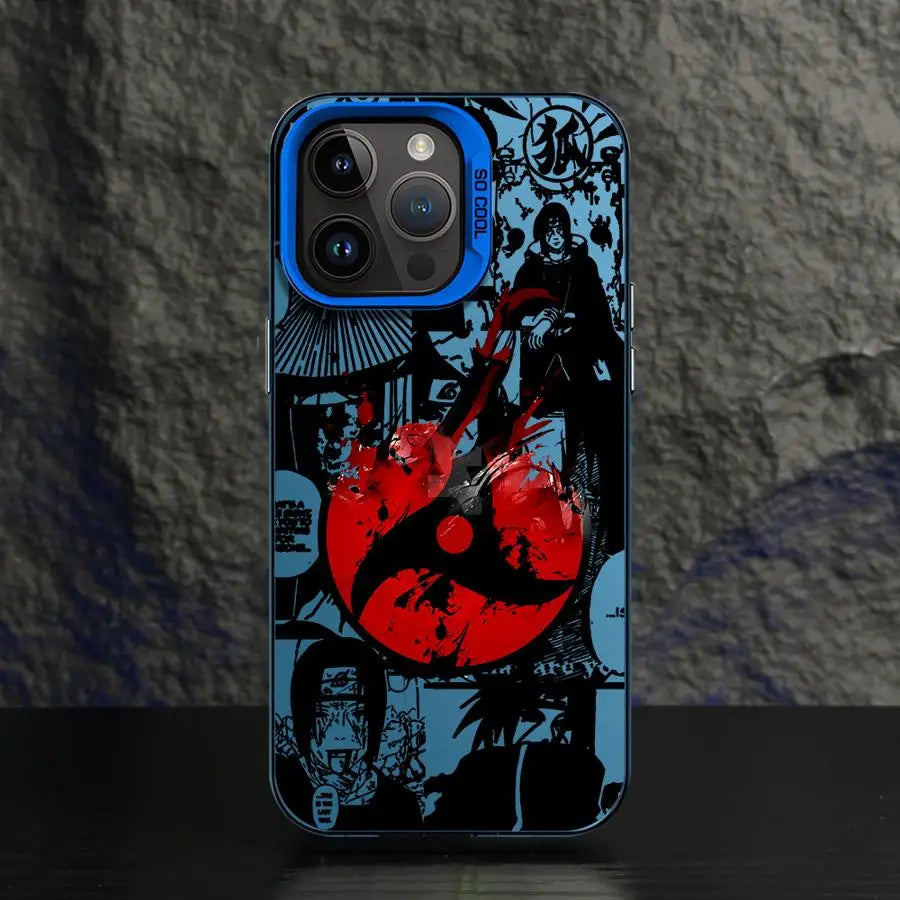 Itachi Crimson Moon Collage Case for iPhone - Blue finish