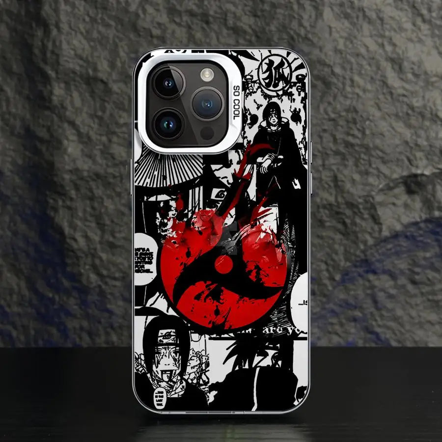 Itachi Crimson Moon Collage Case for iPhone - Silver finish