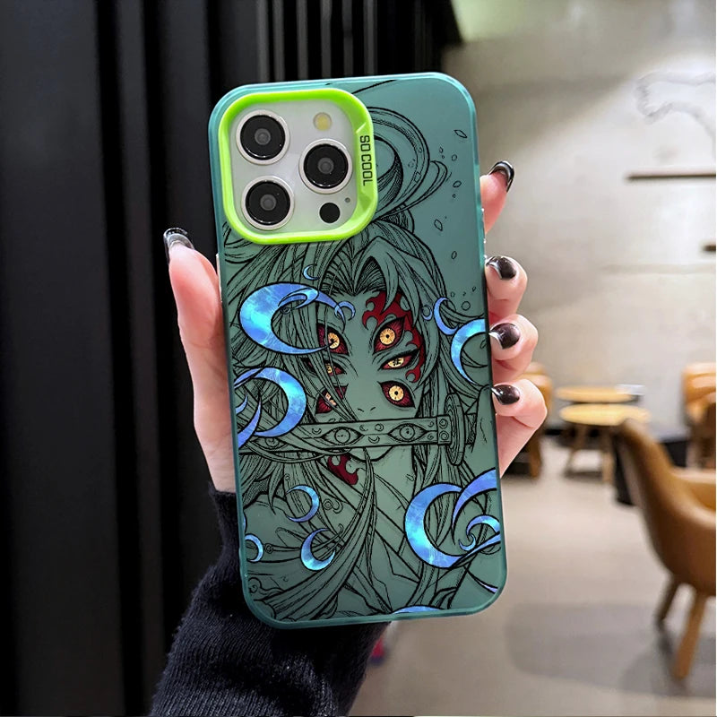 Kokushibo Six-Eye Moon Portrait Case for iPhone - Forest Green finish