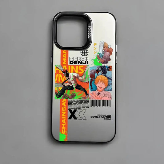 Chainsaw Man Color Panel Collage Case for iPhone - Graphite Black finish