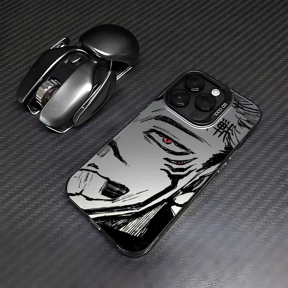 Sukuna Cursed Gaze Manga Case for iPhone - Black finish